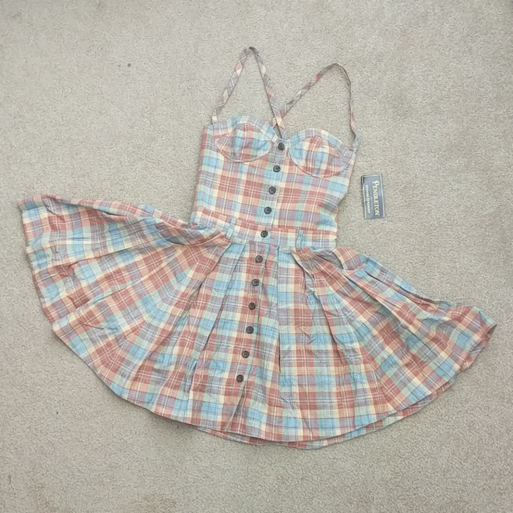 New Opening Ceremony Pendleton Plaid Country Dress XS